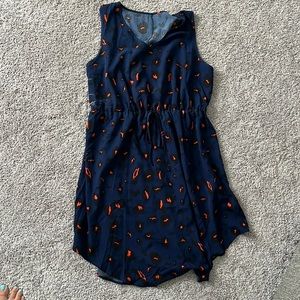 Blue & orange animal print Dress
